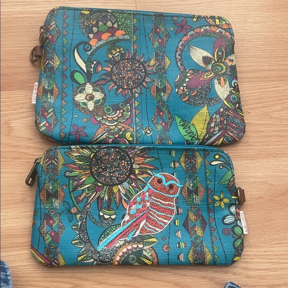 Saks Roots Set Of Colorful Floral Pouches
